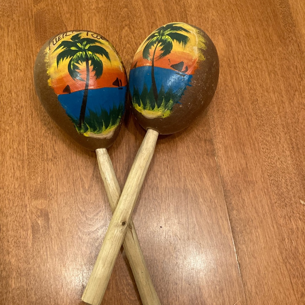 Colorful Hand-Painted Maracas